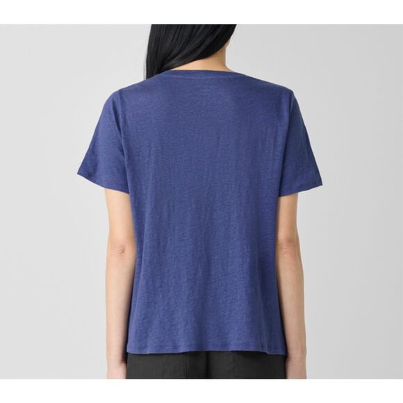 Eileen Fisher $118 Organic Linen Jersey Short Sleeve Crew Neck Tee T-Shirt XS - Picture 8 of 9